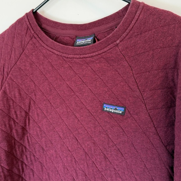Patagonia Women’s Organic Cotton Quilt Crew Chicory Red small - Picture 3 of 5